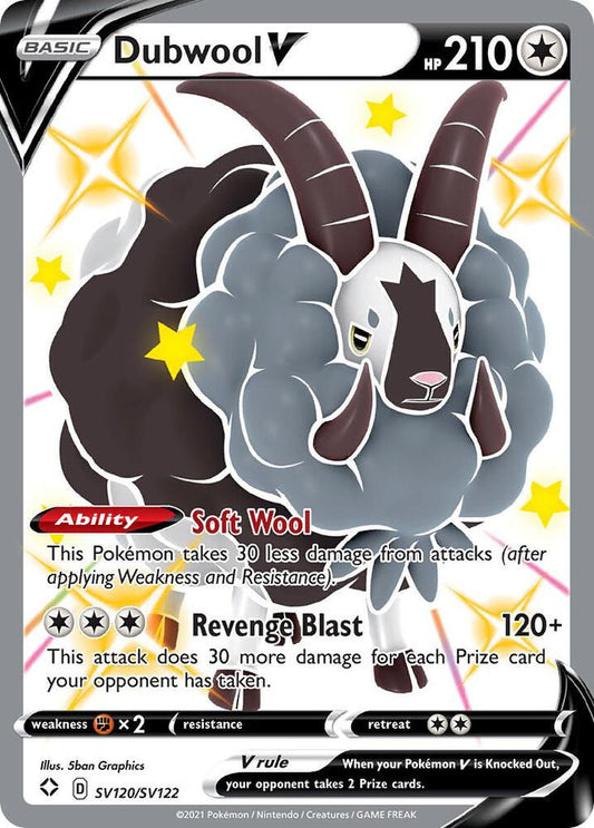 Dubwool V SV120/SV122 Shiny Holo Rare Shiny Vault Pokémon card