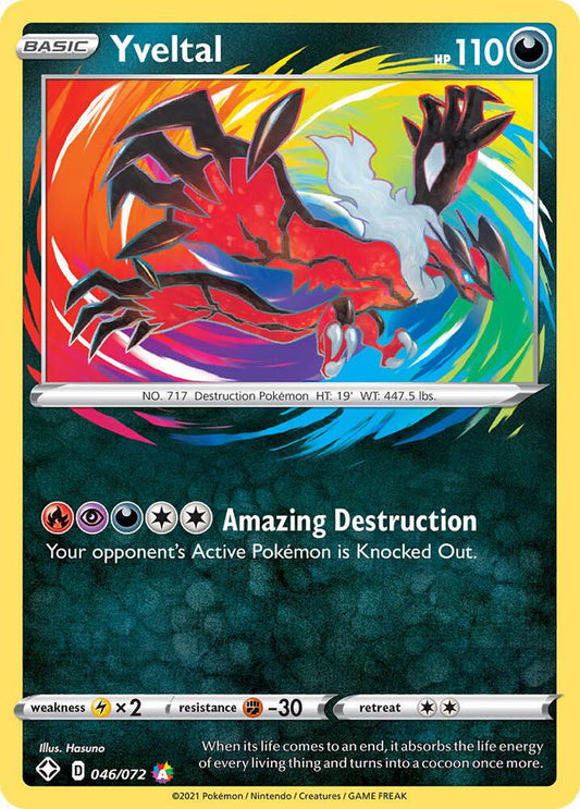 Yveltal 046/072 Amazing Rare Shining Fates Pokémon card