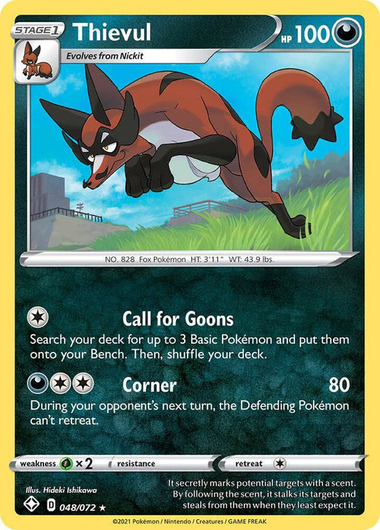 Thievul 048/072 Holo Rare Shining Fates Pokémon card