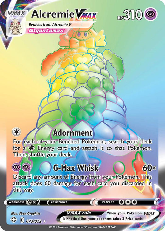 Alcremie VMAX (Secret) 073/072 Secret Rare Shining Fates Pokémon card
