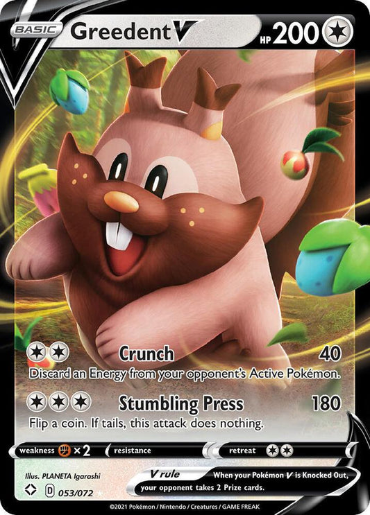 Greedent V 053/072 Ultra Rare Shining Fates Pokémon card