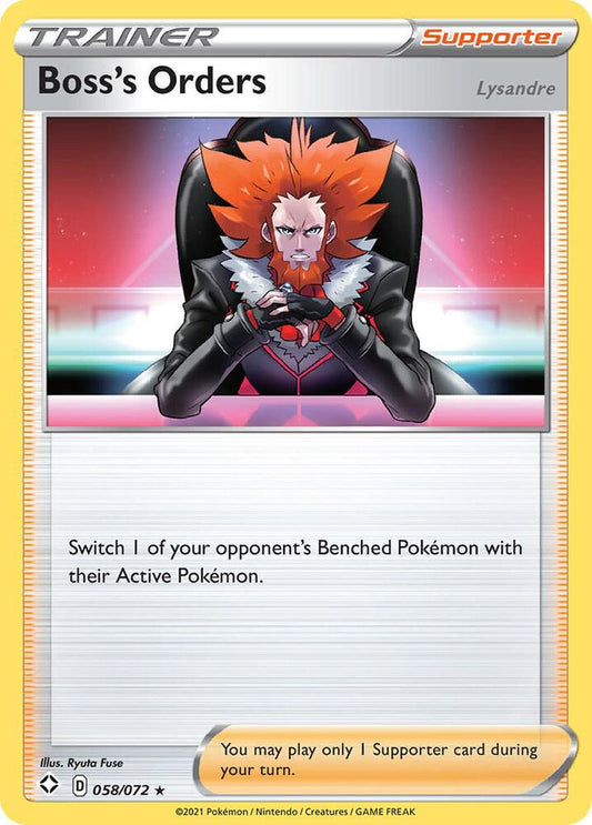 Boss's Orders 058/072 Rare Shining Fates Pokémon card