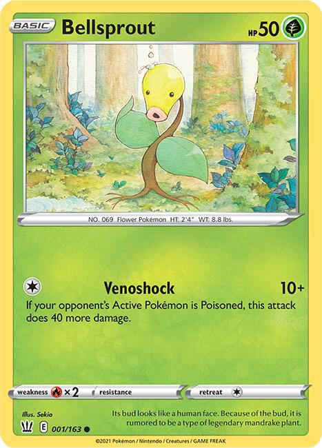 Bellsprout 001/163 Common Battle Styles Pokémon card