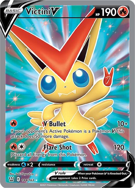 Victini V (Full Art) 144/163 Ultra Rare Battle Styles Pokémon card