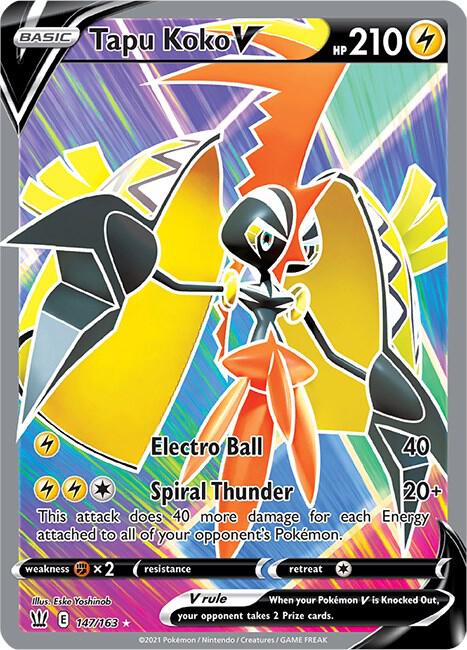 Tapu Koko V (Full Art) - 147/163 Ultra Rare SWSH05: Battle Styles