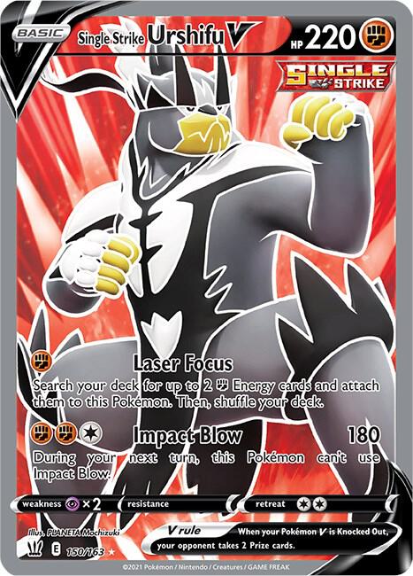 Single Strike Urshifu V (Full Art) 150/163 Ultra Rare Battle Styles Pokémon card