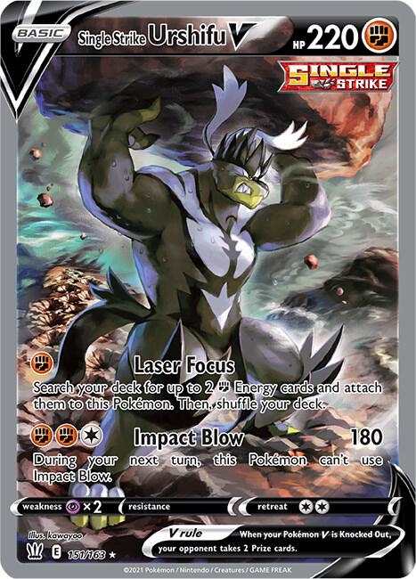 Single Strike Urshifu V (Alternate Full Art) 151/163 Ultra Rare Battle Styles Pokémon card