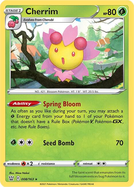 Cherrim 008/163 Holo Rare Battle Styles Pokémon card
