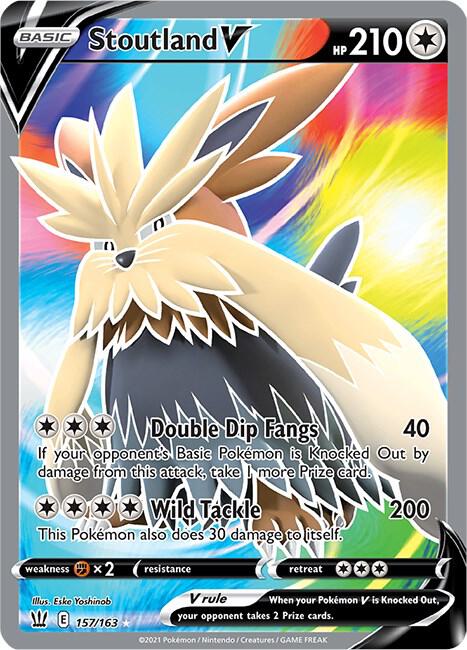 Stoutland V (Full Art) 157/163 Ultra Rare Battle Styles Pokémon card
