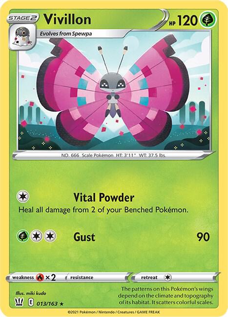 Vivillon 013/163 Rare Battle Styles Pokémon card