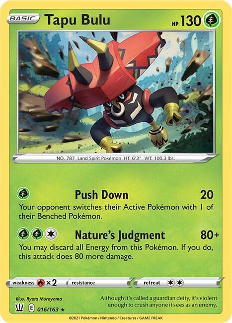 Tapu Bulu 016/163 Holo Rare Battle Styles Pokémon card