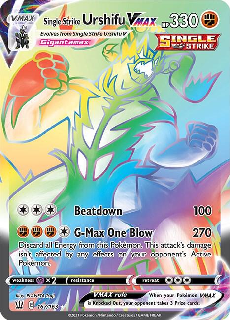 Single Strike Urshifu VMAX (Secret) 167/163 Secret Rare Battle Styles Pokémon card