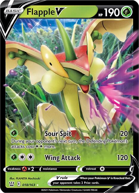 Flapple V 018/163 Ultra Rare Battle Styles Pokémon card