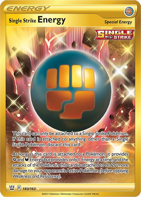 Single Strike Energy (Secret) 183/163 Secret Rare Battle Styles Pokémon card