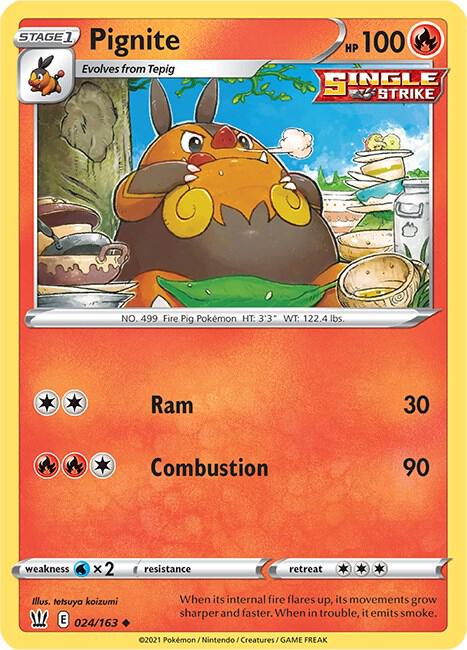 Pignite 024/163 Uncommon Battle Styles Pokémon card