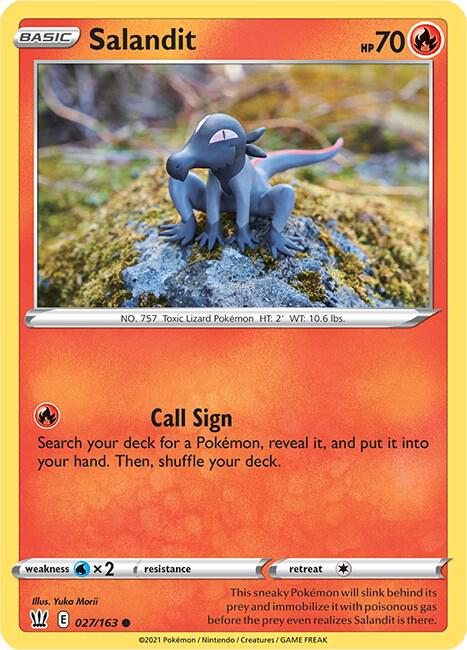 Salandit 027/163 Common Battle Styles Pokémon card