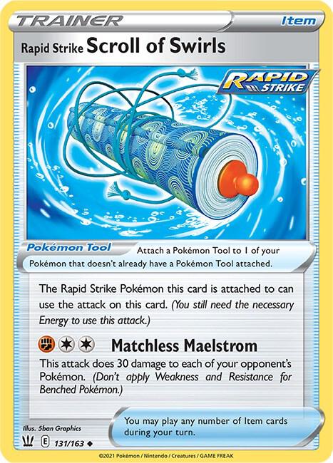 Rapid Strike Scroll of Swirls 131/163 Uncommon Battle Styles Pokémon card