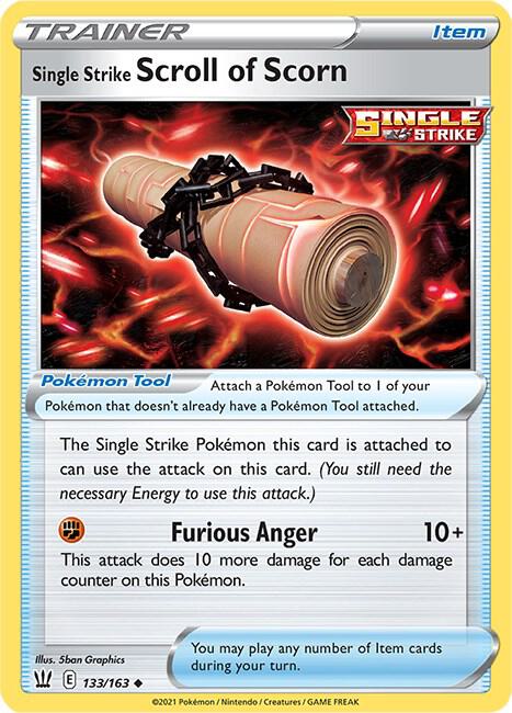 Single Strike Scroll of Scorn 133/163 Uncommon Battle Styles Pokémon card