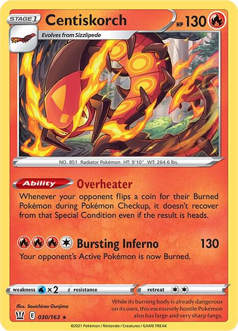 Centiskorch 030/163 Rare Battle Styles Pokémon card