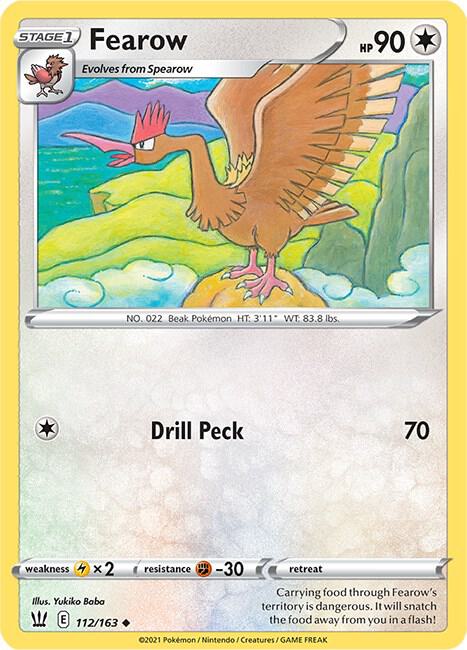 Fearow 112/163 Uncommon Battle Styles Pokémon card