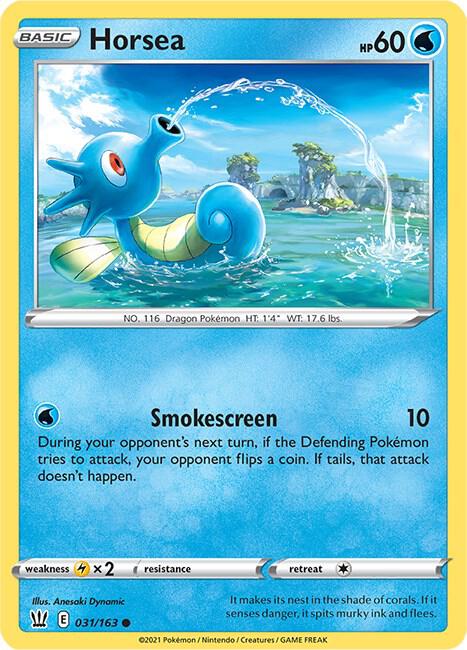 Horsea 031/163 Common Battle Styles Pokémon card