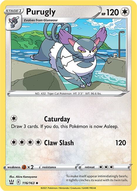 Purugly 116/163 Uncommon Battle Styles Pokémon card