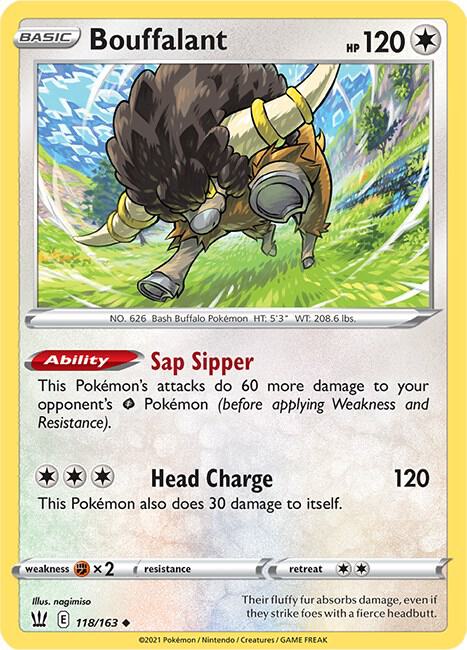 Bouffalant 118/163 Uncommon Battle Styles Pokémon card