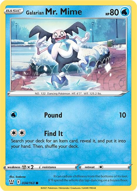 Galarian Mr. Mime 034/163 Common Battle Styles Pokémon card