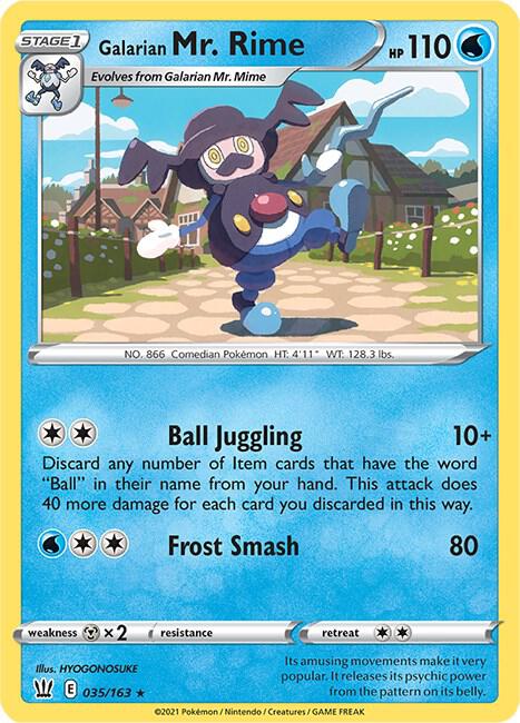 Galarian Mr. Rime 035/163 Rare Battle Styles Pokémon card
