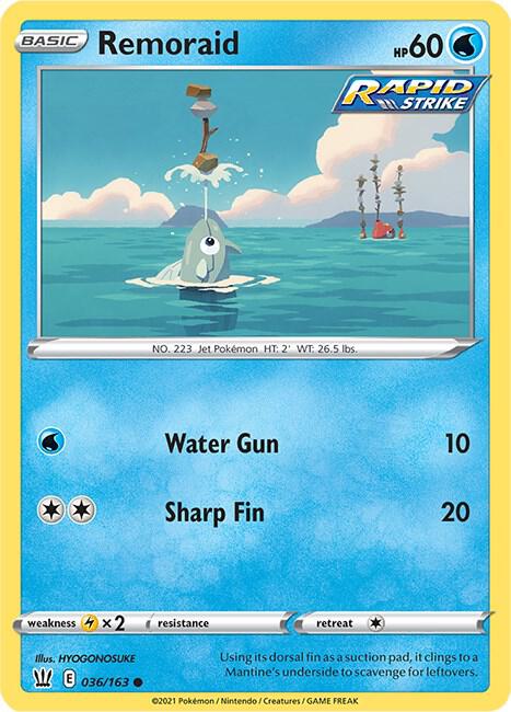 Remoraid 036/163 Common Battle Styles Pokémon card