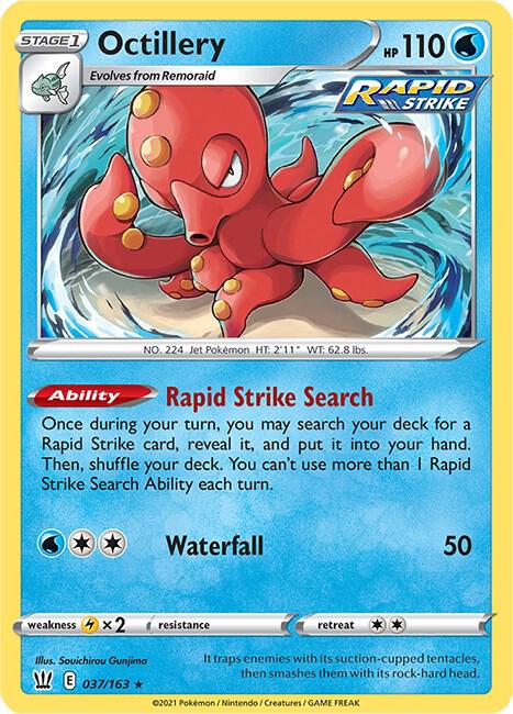 Octillery 037/163 Holo Rare Battle Styles Pokémon card