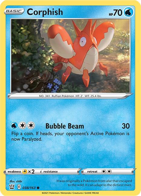 Corphish 038/163 Common Battle Styles Pokémon card
