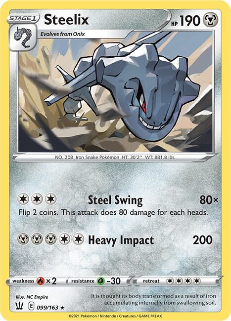 Steelix 099/163 Holo Rare Battle Styles Pokémon card