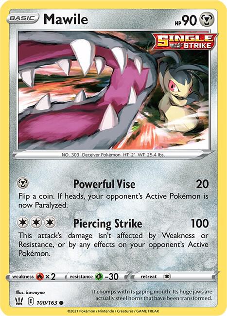 Mawile 100/163 Common Battle Styles Pokémon card