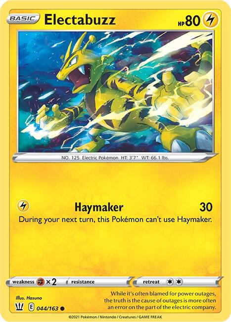Electabuzz 044/163 Common Battle Styles Pokémon card
