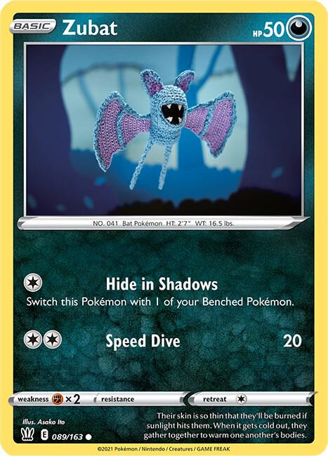 Zubat 089/163 Common Battle Styles Pokémon card