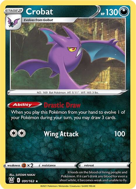 Crobat 091/163 Holo Rare Battle Styles Pokémon card