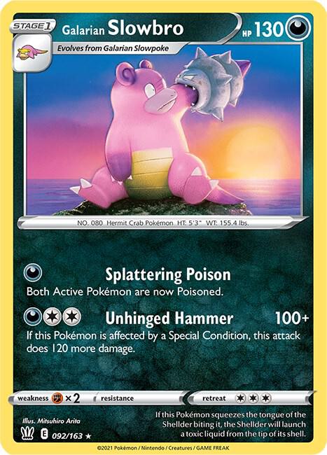 Galarian Slowbro 092/163 Rare Battle Styles Pokémon card