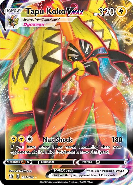 Tapu Koko VMAX 051/163 Ultra Rare Battle Styles Pokémon card