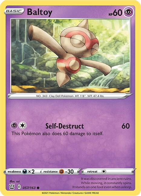 Baltoy 057/163 Common Battle Styles Pokémon card