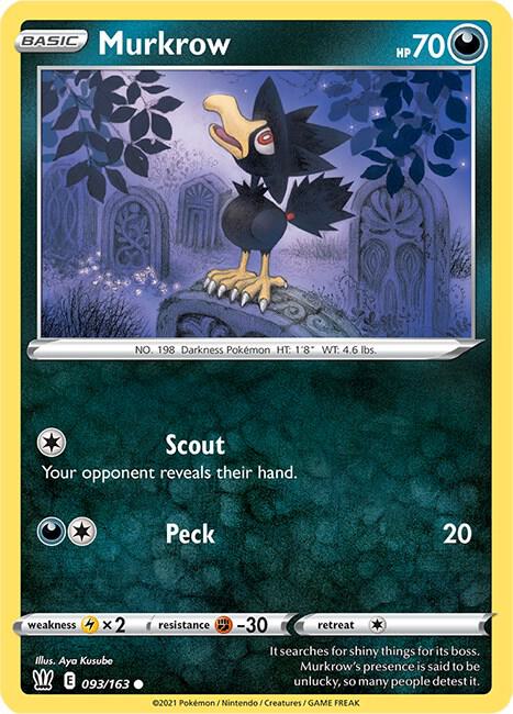 Murkrow 093/163 Common Battle Styles Pokémon card