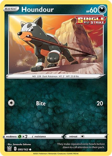 Houndour 095/163 Common Battle Styles Pokémon card