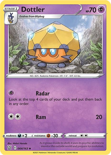 Dottler 064/163 Uncommon Battle Styles Pokémon card