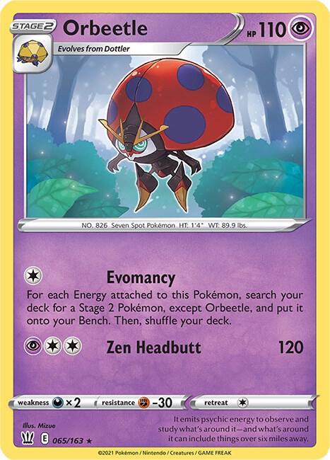 Orbeetle 065/163 Holo Rare Battle Styles Pokémon card