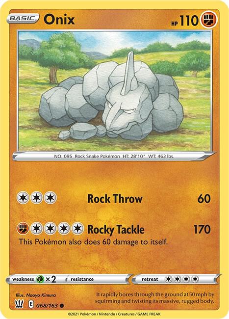 Onix 068/163 Common Battle Styles Pokémon card