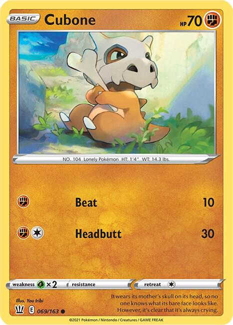Cubone 069/163 Common Battle Styles Pokémon card