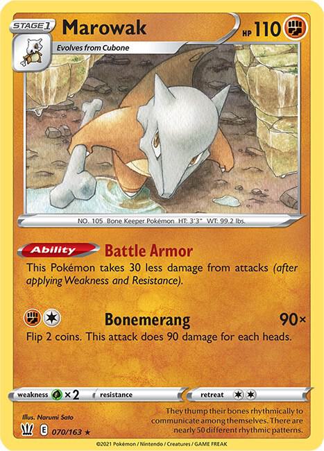 Marowak 070/163 Rare Battle Styles Pokémon card