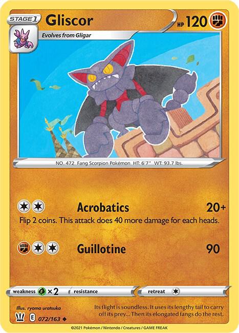 Gliscor 072/163 Uncommon Battle Styles Pokémon card