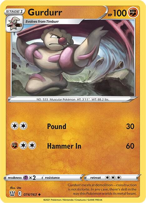 Gurdurr 074/163 Uncommon Battle Styles Pokémon card