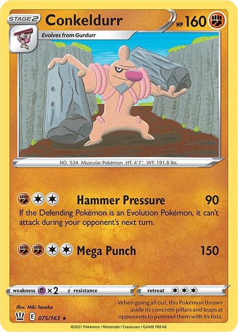 Conkeldurr 075/163 Rare Battle Styles Pokémon card